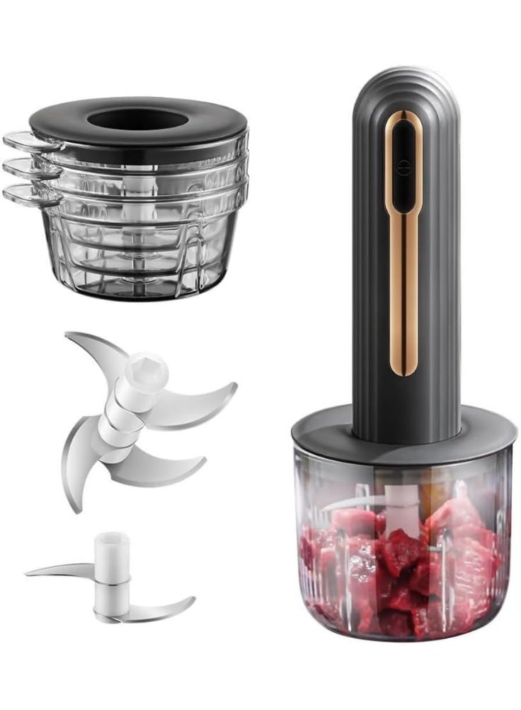 Excefore Food Processor With 3 Automatic Programs: Chopping, Pureeing, Blending, Dishwasher Safe Parts, Black, Metal Design, Durable And Easy To Clean - Image 1